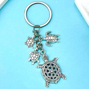 Turtle Bag Charm Keychain Purse Trendy Stylish Glam Sea Ocean Tortoise Mama Fun